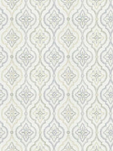 Load image into Gallery viewer, Cotton Ivory Grey Mustard Trellis Geometric Upholstery Drapery Fabric