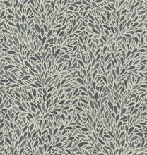 Load image into Gallery viewer, Denim Blue Seafoam Cream Botanical Upholstery Fabric