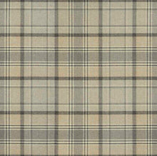 Load image into Gallery viewer, Grey Charcoal Cream Beige Plaid Tartan Upholstery Fabric