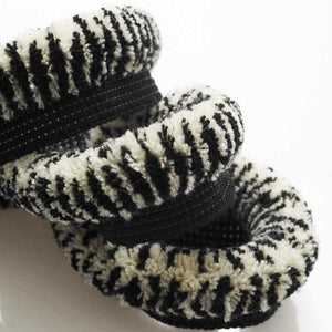 0.5" Wide Black White Animal Pattern Faux Fur Upholstery Lip Cord