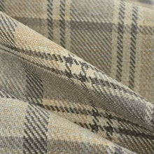 Load image into Gallery viewer, Grey Charcoal Cream Beige Plaid Tartan Upholstery Fabric