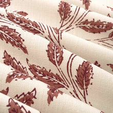 Load image into Gallery viewer, Cotton Linen Viscose Cream Rusty Red Floral Drapery Fabric