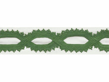 Load image into Gallery viewer, 3.25" Off White Green Embroidered Geometric Drapery Tape Trim