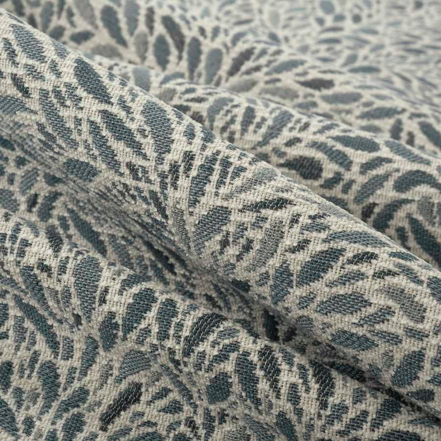 Denim Blue Seafoam Cream Botanical Upholstery Fabric