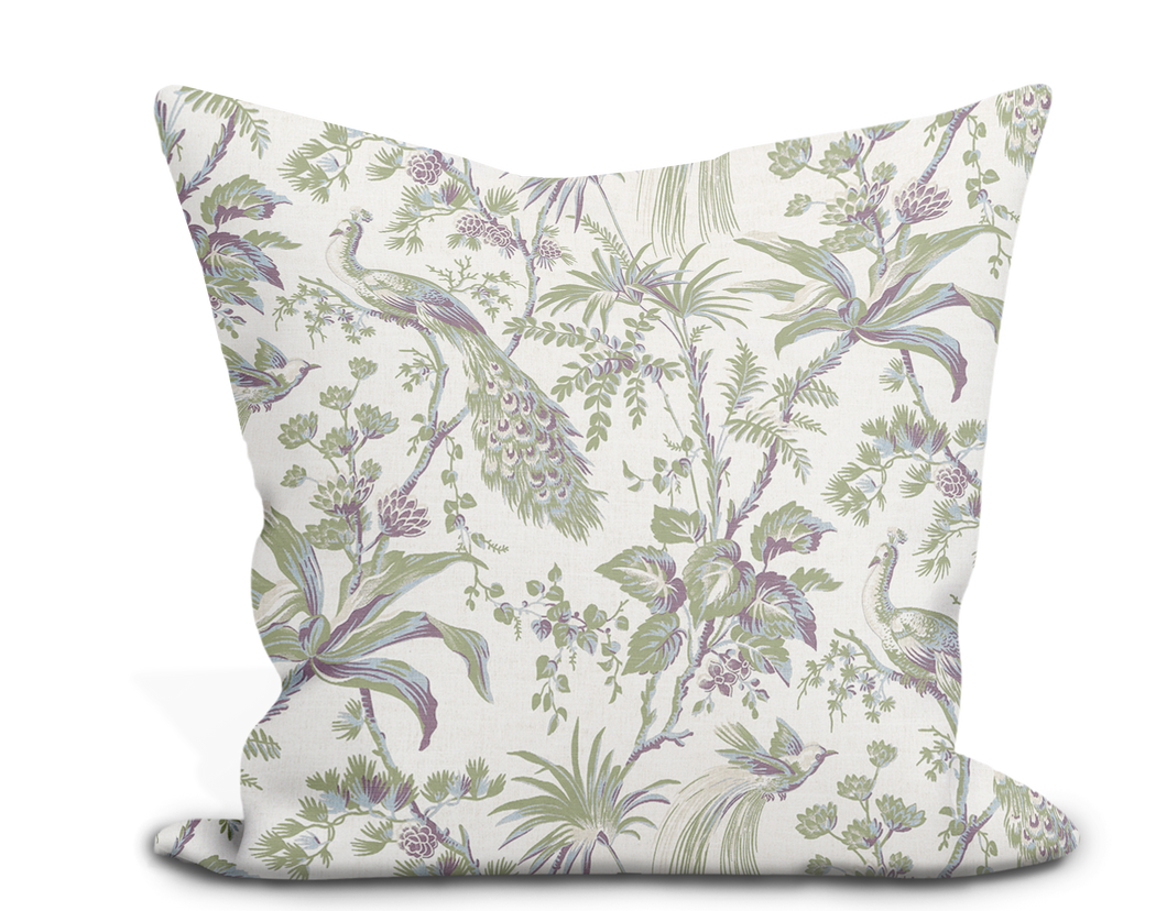 Thibaut Peacock Toile Pillow Cover
