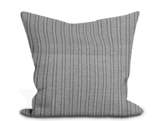 Load image into Gallery viewer, Custom Pillow Cover in Thibaut Outdoor Emmons Stripe in Charcoal - One Side