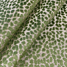 Load image into Gallery viewer, Lime Green Cheetah Animal Pattern Cut Velvet Upholstery Fabric