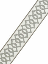 Load image into Gallery viewer, 2.75" Wide Ivory Grey Geometric Drapery Tape Trim