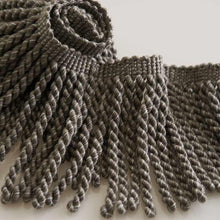 Load image into Gallery viewer, 4.75&quot; Wide Grey Tassel Bullion Fringe Trim