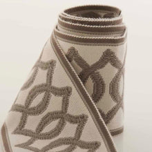 Load image into Gallery viewer, 2.75" Wide Ivory Grey Geometric Drapery Tape Trim