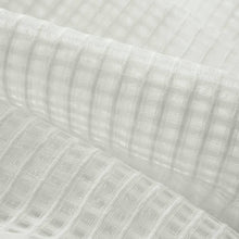 Load image into Gallery viewer, 118” Wide Semi Sheer Cream Check Shimmery Drapery Fabric FB