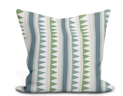 Thibaut Austin Brown and Navy Blue Block Print Throw Pillow