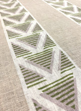 Load image into Gallery viewer, Remnant 1 Yard Thibaut Burton Stripe Lavender Sage Linen Upholstery Drapery Fabric STA 4662