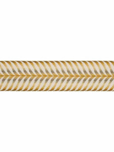 3.5" Wide Off White Mustard Gold Taupe Geometric Drapery Tape Trim