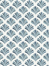 Load image into Gallery viewer, White Navy Blue Teal Aqua Embroidered Fan Drapery Fabric