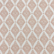 Load image into Gallery viewer, Cotton Ivory Blush Beige Diamond Upholstery Drapery Fabric