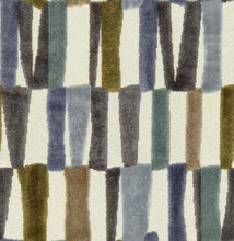 Load image into Gallery viewer, Navy Blue Beige Seafoam Chartreuse Green Taupe Grey Abstract Cut Velvet Upholstery Fabric