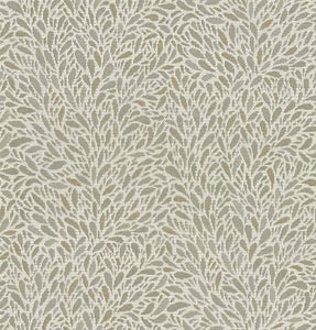 Light Grey Taupe Cream Small Scale Botanical Upholstery Fabric