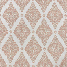 Load image into Gallery viewer, Cotton Ivory Blush Beige Diamond Upholstery Drapery Fabric