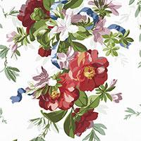 Schumacher Ellesmere Ribbon Floral Fabric 173810 / Ivory