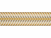 Load image into Gallery viewer, 3.5&quot; Wide Off White Mustard Gold Taupe Geometric Drapery Tape Trim