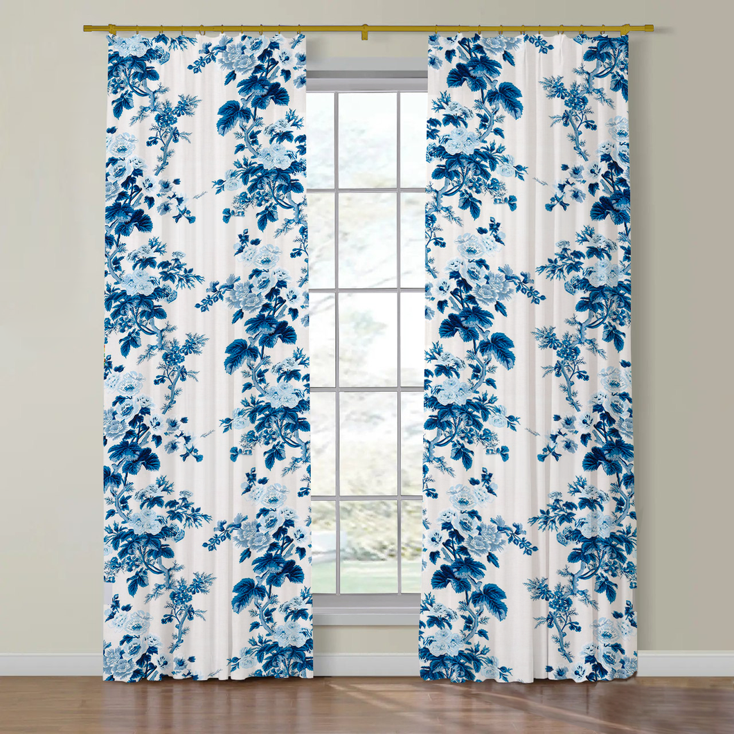 Schumacher Pyne Hollyhock Side Drapery Panels