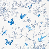 Load image into Gallery viewer, Set of Two Made to Order Schumacher Birds &amp; Butterflies Side Drapery Panels