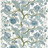 Load image into Gallery viewer, Set of Two Made to Order Schumacher Sinhala Linen Print Side Drapery Panels