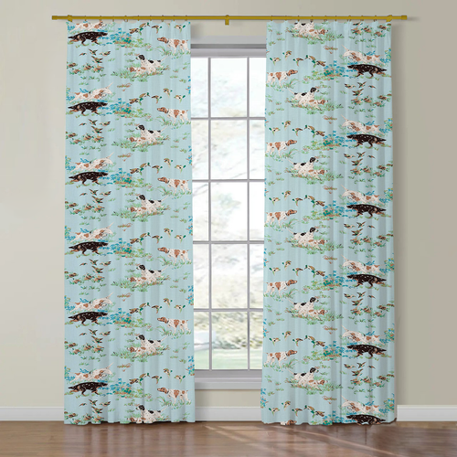 Set of Two Made to Order Schumacher Pointers Side Drapery Panels