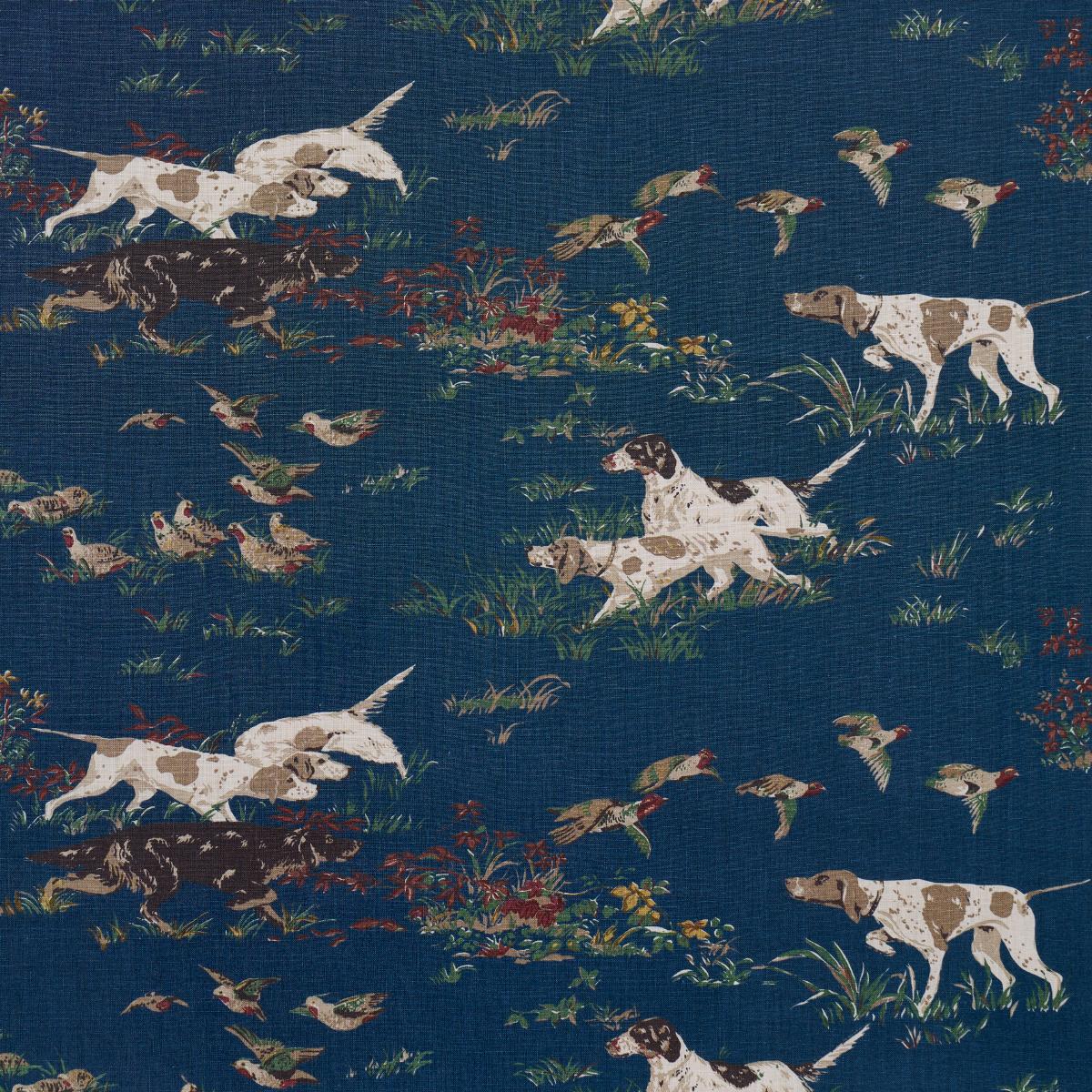60s ヴィンテージ POINTER 雰囲気抜群 Schumacher Pointers Fabric Indigo | Fabric Bistro | Columbia