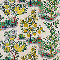 Load image into Gallery viewer, Set of Two Made to Order Schumacher Citrus Garden Side Drapery Panels