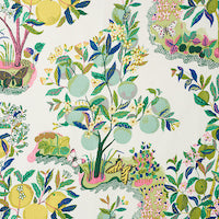 Load image into Gallery viewer, Set of Two Made to Order Schumacher Citrus Garden Side Drapery Panels