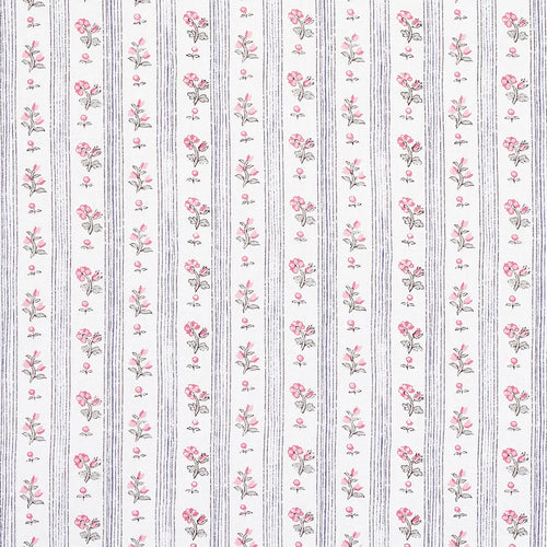 SCHUMACHER CABANON STRIPE FABRIC 175965 / ROSE