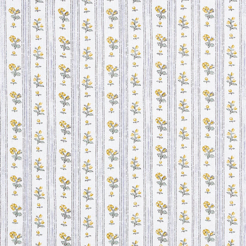 SCHUMACHER CABANON STRIPE FABRIC 175966 / JAUNE