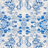 Load image into Gallery viewer, Set of Two Made to Order Schumacher Magic Mountain Dragon Side Drapery Panels