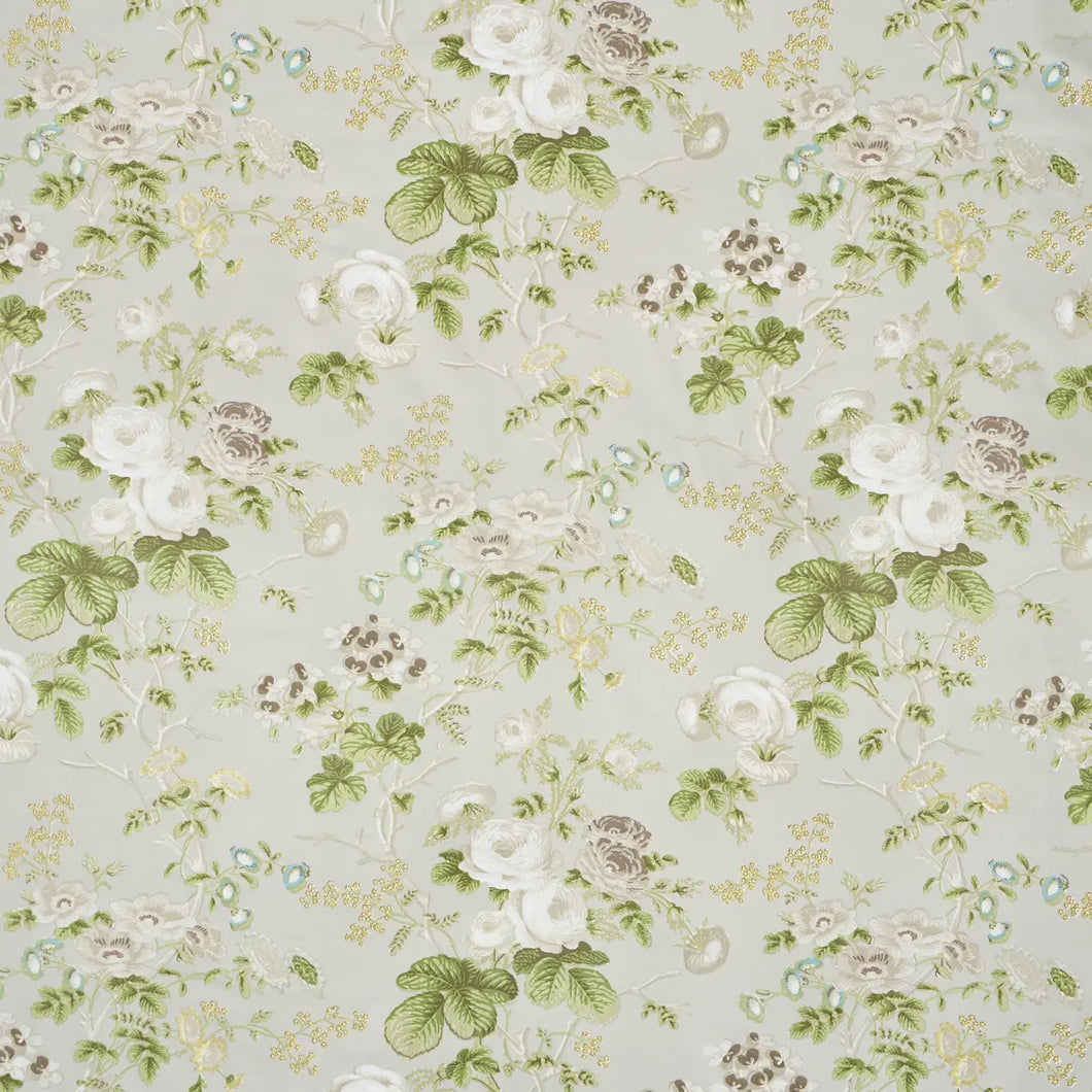 Schumacher Salisbury Chintz Fabric 178156 / Taupe