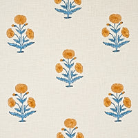 Load image into Gallery viewer, Set of Two Made to Order Schumacher Poppy Hand Block Print Side Drapery Panels