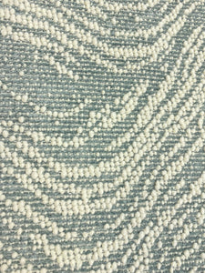 Cowtan & Tout Idaho Ocean Wool Blend Blue Cream Abstract Boucle Upholstery Fabric STA 5013