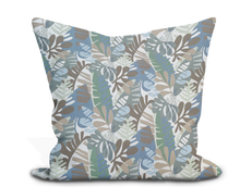 Load image into Gallery viewer, Custom Pillow Cover in Floral Botanical Thibaut Ipanema in Sky and Sand - One Side
