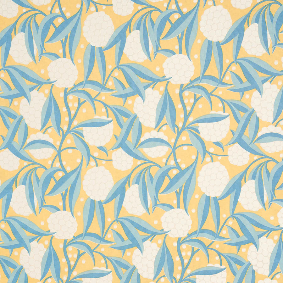 Schumacher Rubus Cotton Linen Fabric 180072 / Yellow
