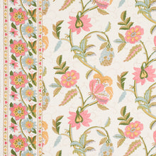 Load image into Gallery viewer, Set of Two Made to Order Schumacher Indali Bordered Linen Side Drapery Panels