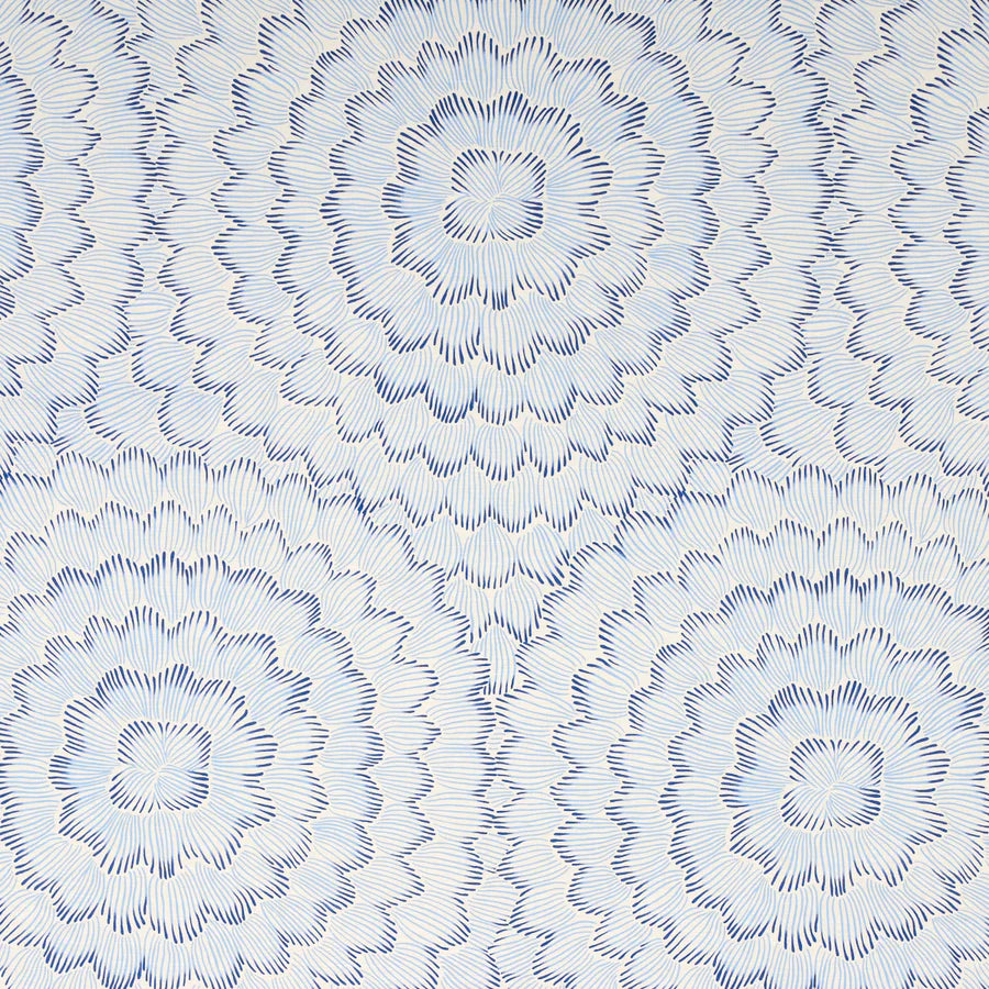 Schumacher Feather Bloom Fabric 180360 / Two Blues