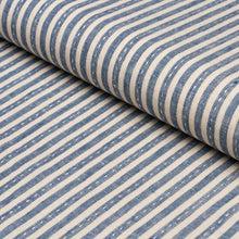 Load image into Gallery viewer, Schumacher Mathis Ticking Stripe Fabric 180593 / Indigo
