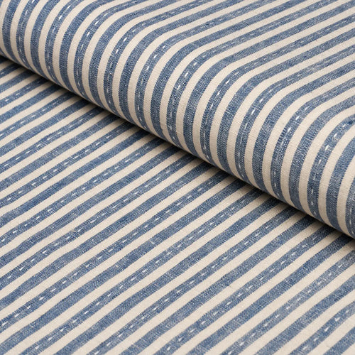 Schumacher Mathis Ticking Stripe Fabric 180593 / Indigo
