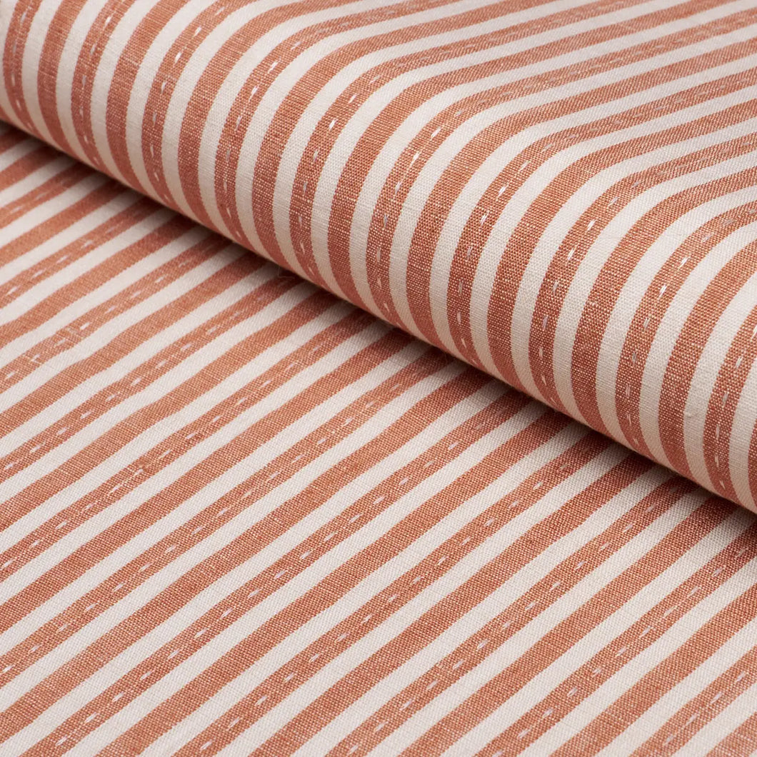 Schumacher Mathis Ticking Stripe Fabric 180595 / Spice