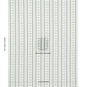 Schumacher Delft Stripe Fabric 180661 / Green