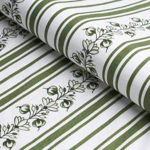 Schumacher Delft Stripe Fabric 180661 / Green