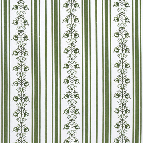 Schumacher Delft Stripe Fabric 180661 / Green