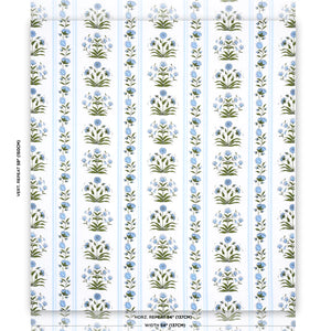 Schumacher Royal Poppy Stripe Fabric 180670 / Sky