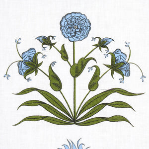 Schumacher Royal Poppy Stripe Fabric 180670 / Sky